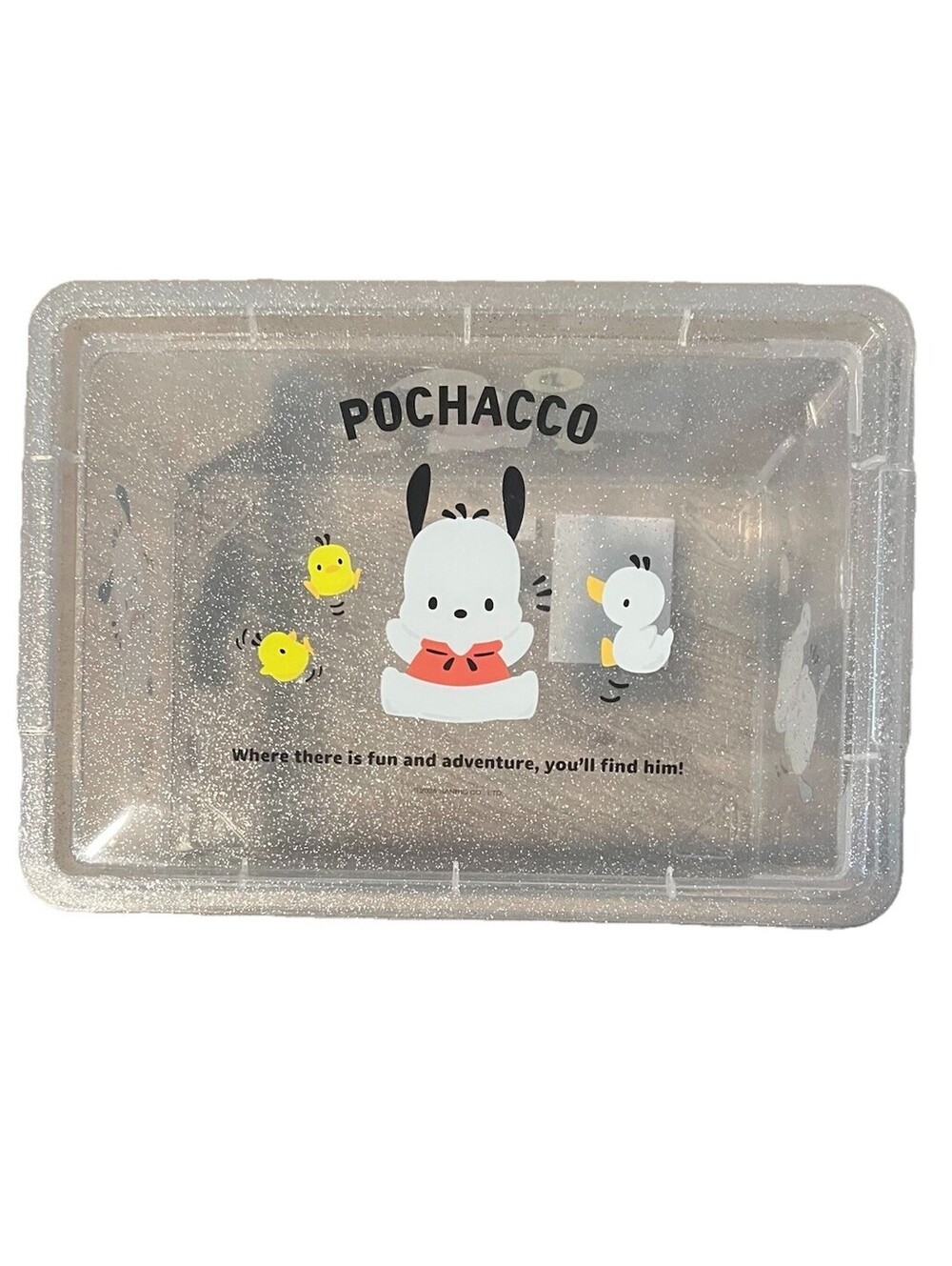 Sanrio Pochacco Clear Sparkle Storage Case with Lid New